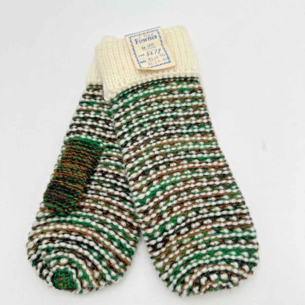 Vintage Green Fownes Women's Knit Gloves, Size- O/S